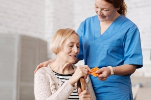Smiling caregiver